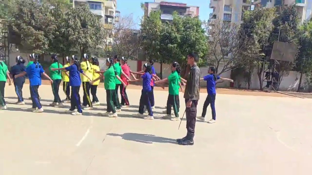 Abhishek International School Moshi Drill practice girls troop
