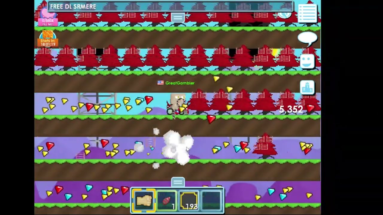 Growtopia Harvesting a Laser Grid Farm FULL with DCS!