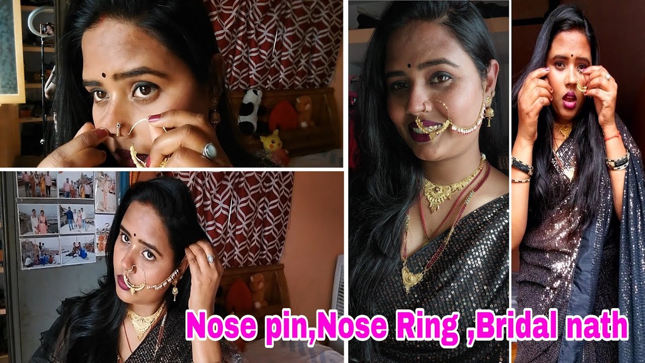 screw nose pin+Small Nose Ring +Big nathiya wearing 😤