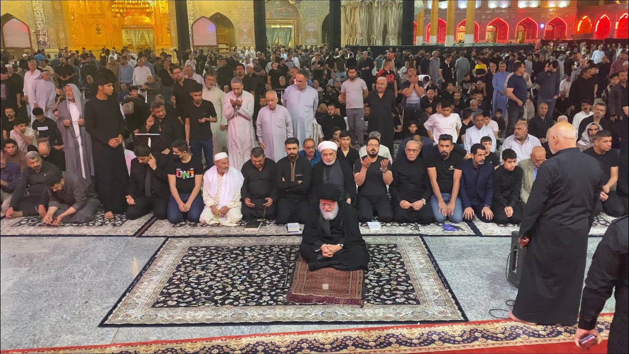 ٢٣ ٤ ٢٠٢٢ صلاة الصبح والزيارة للمرجع الصدر في العتبة الكاظمية المقدسة يوم استشهاد امير المؤمنين ع