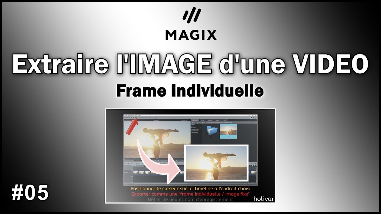 Extraire une image à partir d'une vidéo Magix Vidéo Deluxe tutoriel Holivar