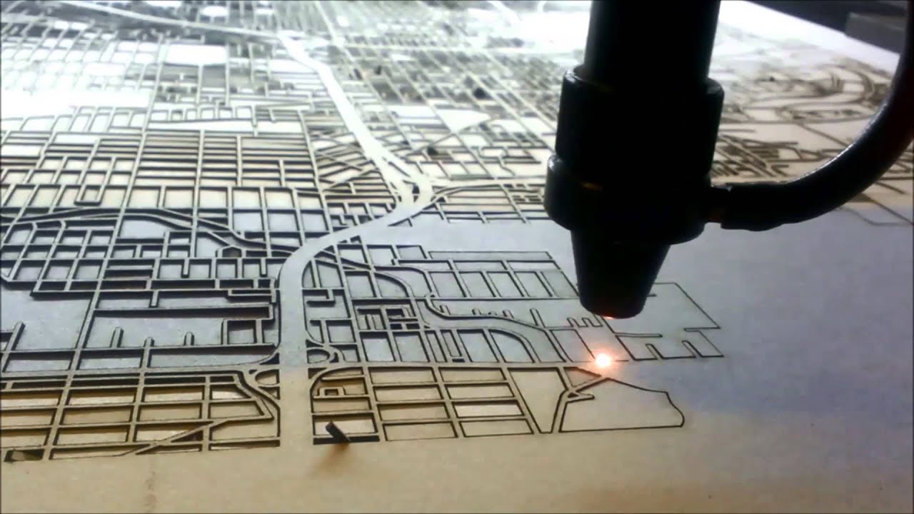 Laser Cut Street Map by CutMaps