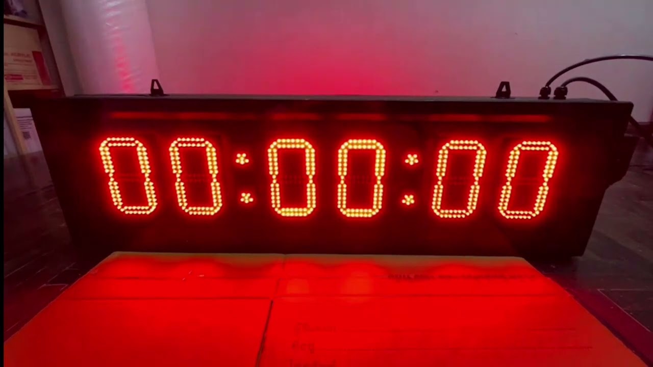 ป้ายจับเวลา ขึ้น ลง นาฬิกา อุณหภูมิ ความชื้น ตัวเลขสูง 6นิ้ว 6หลัก LED7segment โทร.0850353922