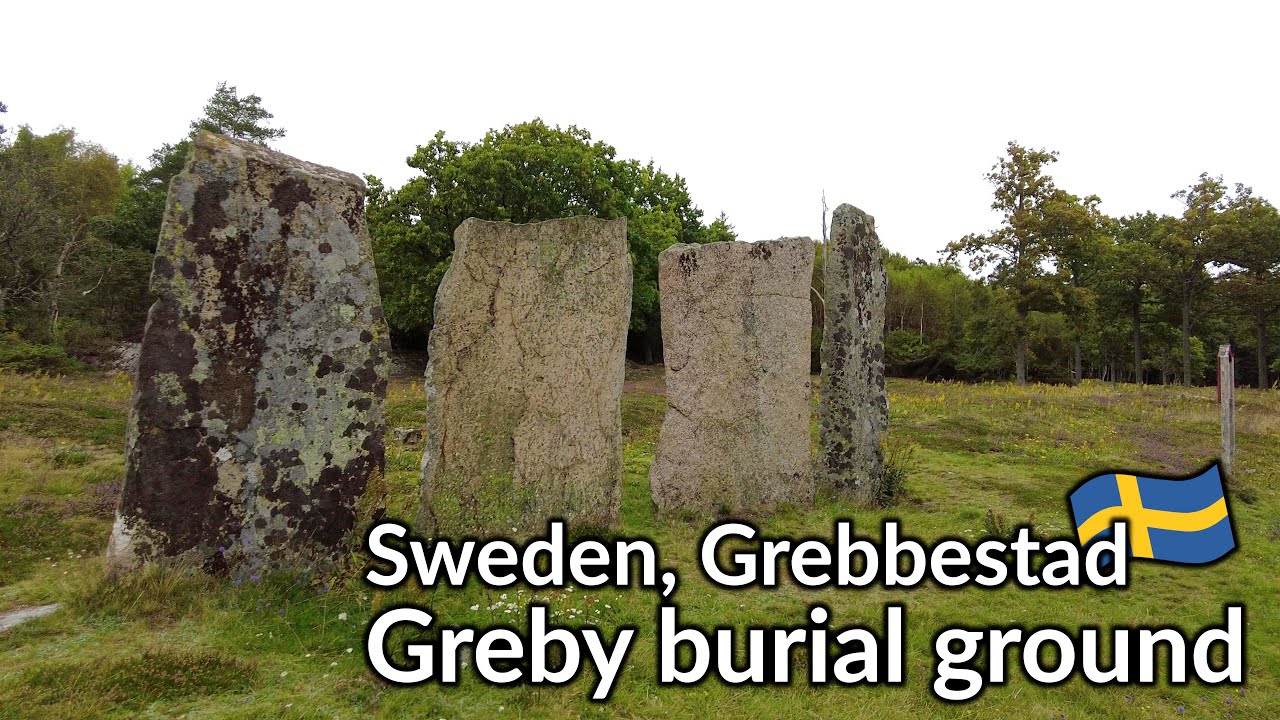 Sweden, walking at the Greby burial ground outside Grebbestad, Sweden