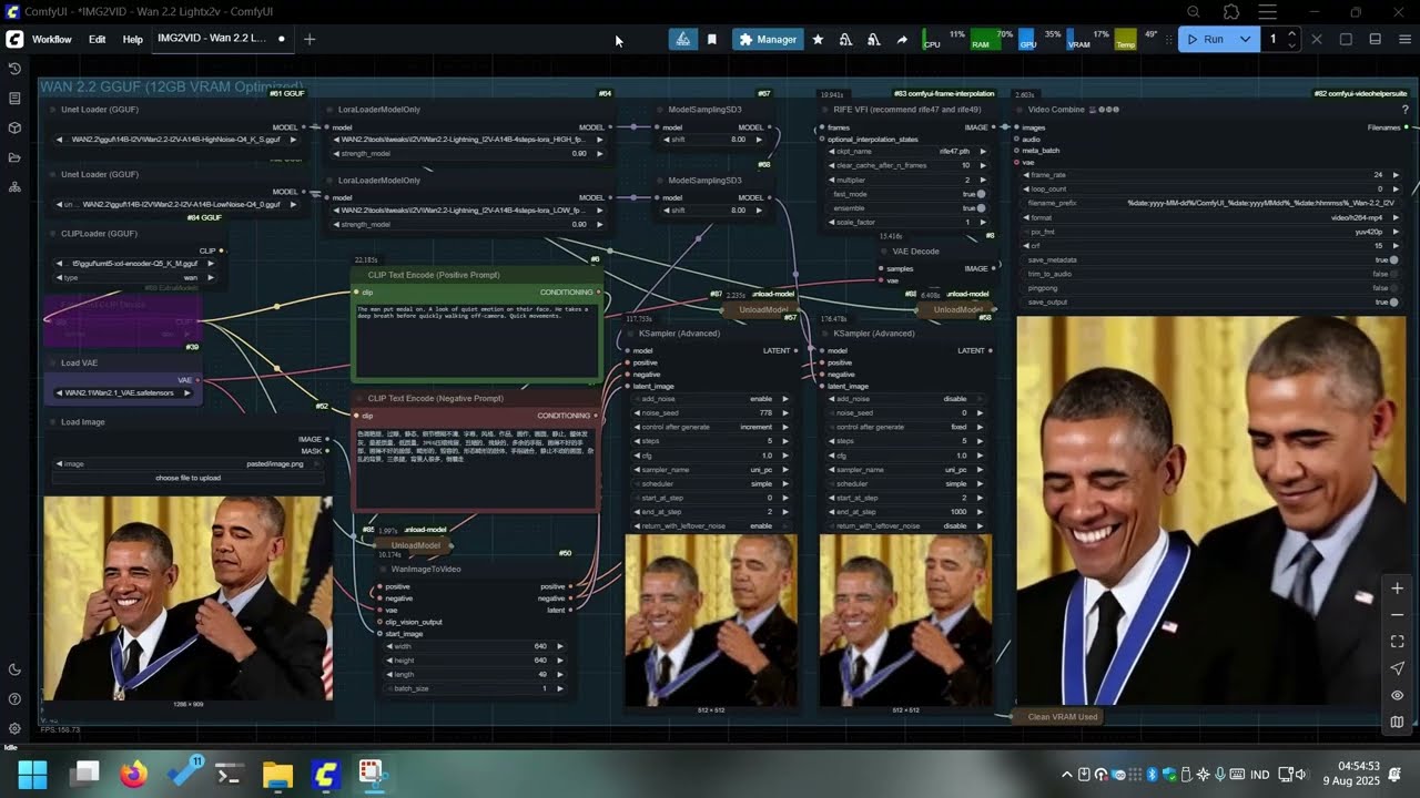 Fast 5-minute-ish video generation workflow for GPU with 12GB VRAM (WAN 2.2 14B GGUF Q4)