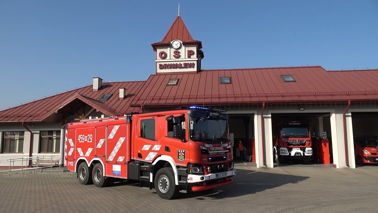 Straż Pożarna: OSP Drwalew - wyjazd alarmowy unikatowej Scanii i prezentacja wyposażenia!