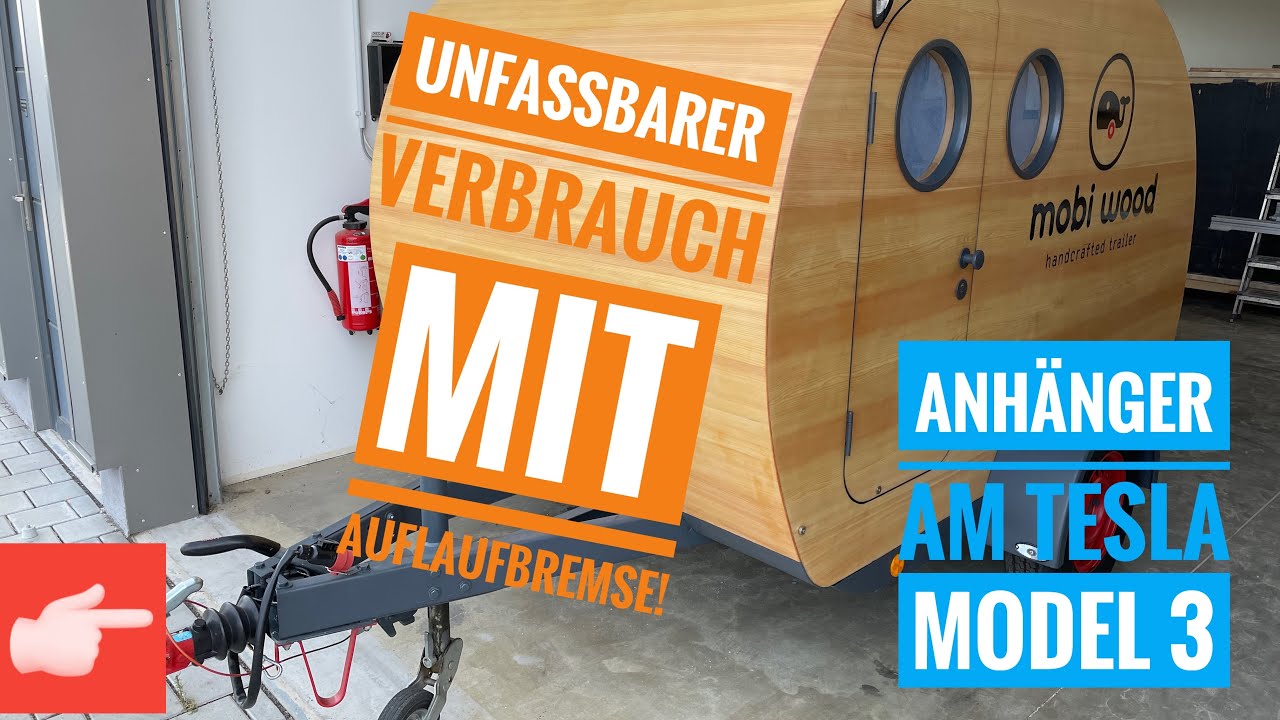 Unfassbarer Verbrauch mit Teardrop Anh&auml;nger MIT Auflaufbremse. Fahrt &uuml;ber 500 Hm am Tesla Model 3