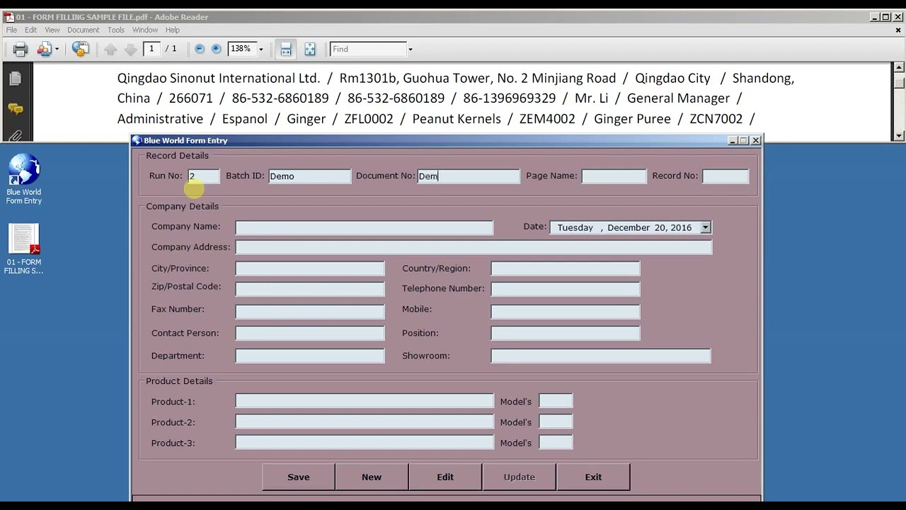 FORM FILLING WORK DEMO IN ENGLISH