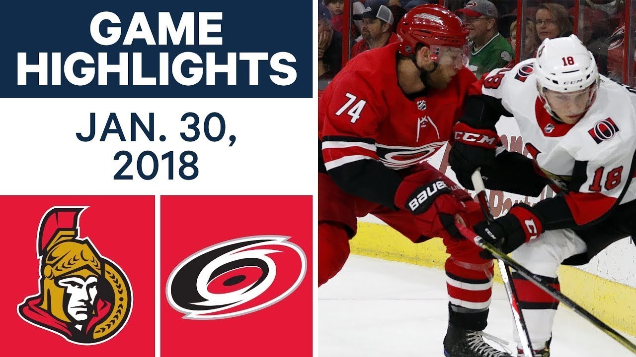 NHL Game Highlights | Senators vs. Hurricanes - Jan. 30, 2018