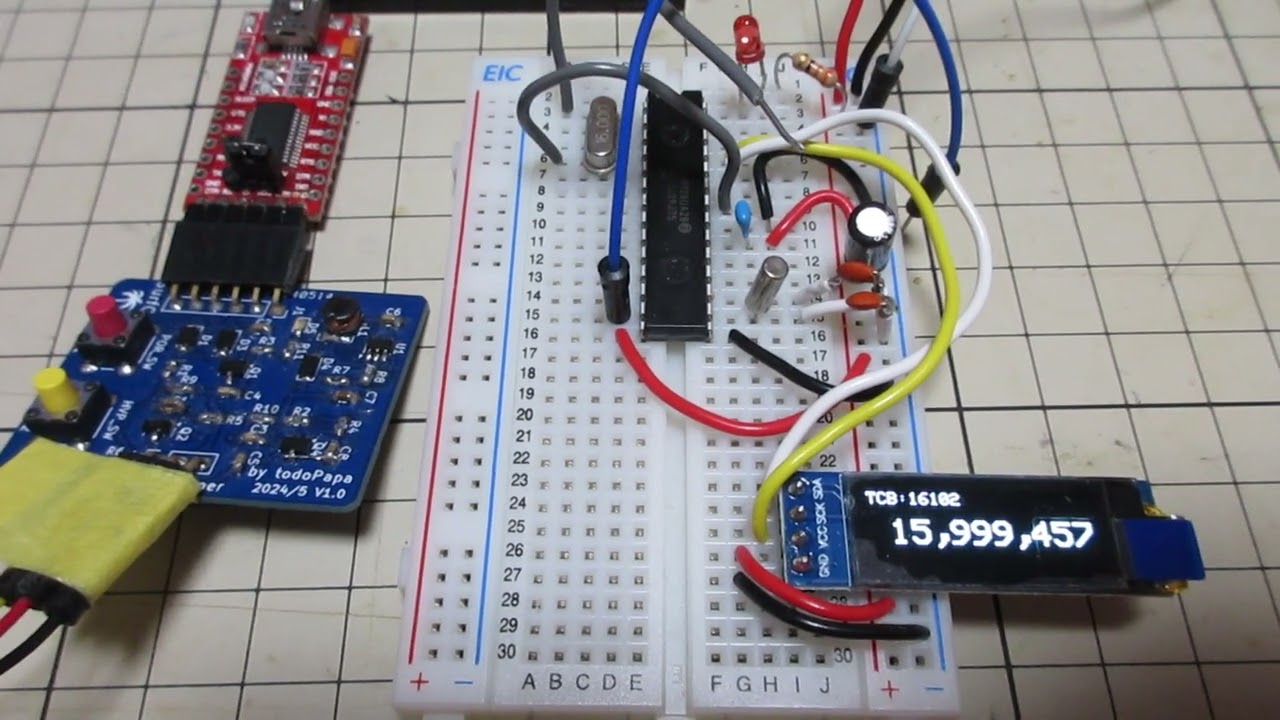 【電子工作】AVR128DA28で100MHz周波数カウンタに挑戦＃3  ― ハード化28bitカウンタを作る ―