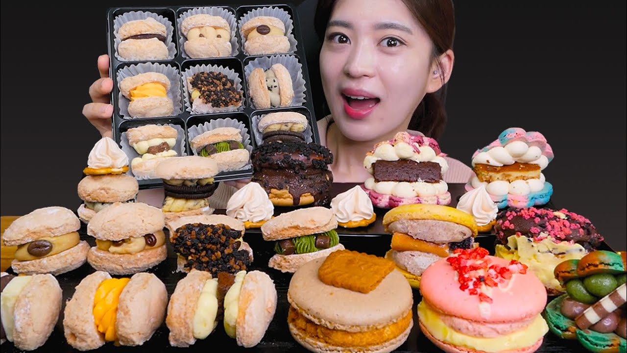 🍪Reasonable macaron😍가성비 끝판왕 다쿠아즈 마카롱😆[Dacquoise, Meringue cookie, Chocolat] Mukbang