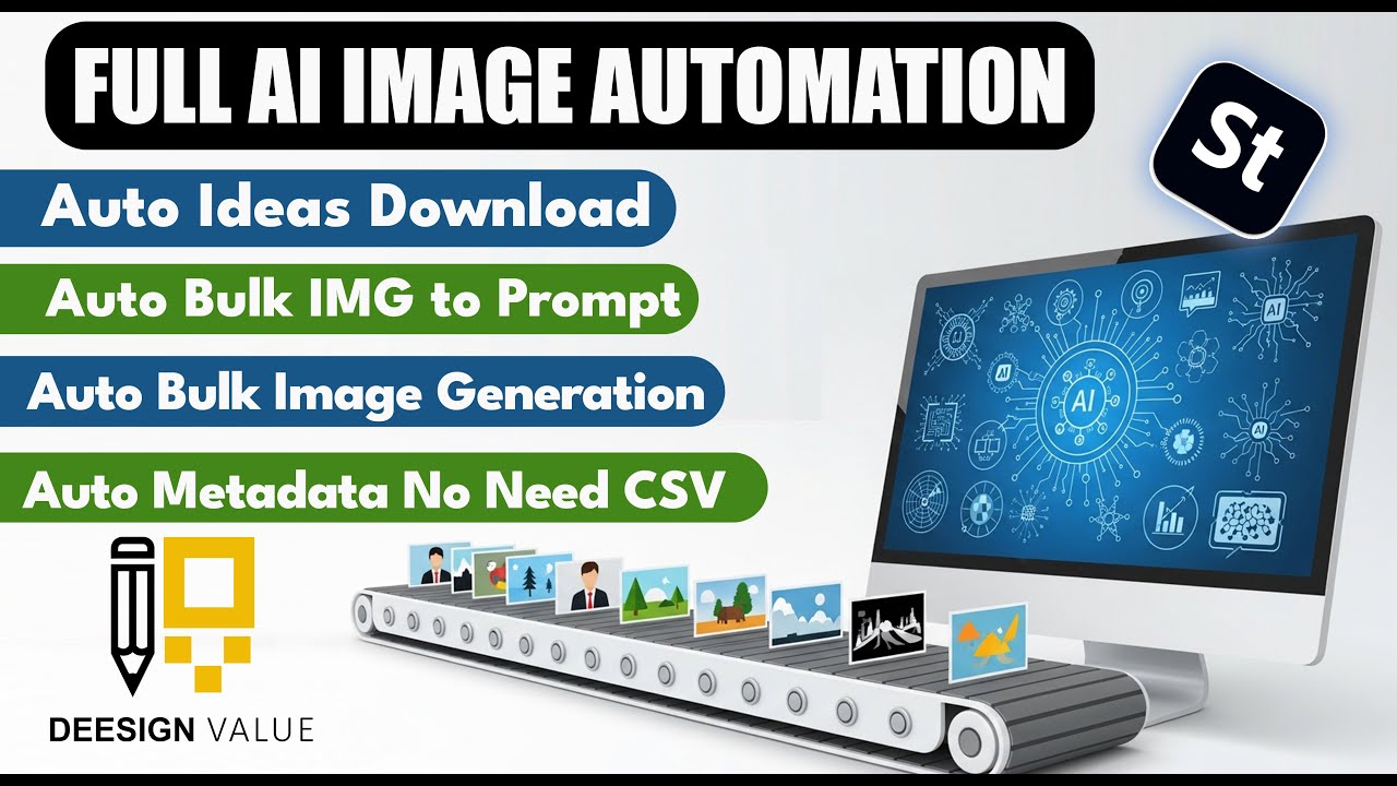 Full AI Automation for Adobe Stock | Bulk Prompts | Auto Metadata