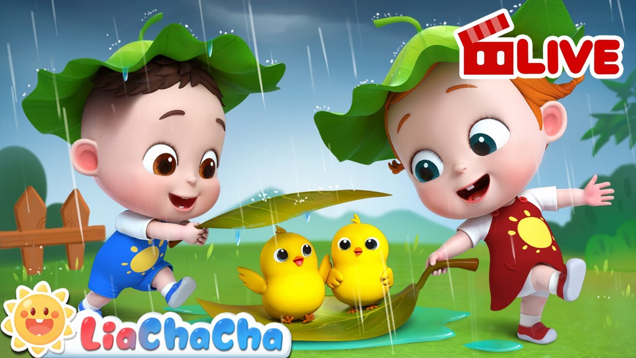 🔴Rain Rain Go Away | Farm Animals in the Rain | Nursery Rhyme & Kids Song | LiaChaCha