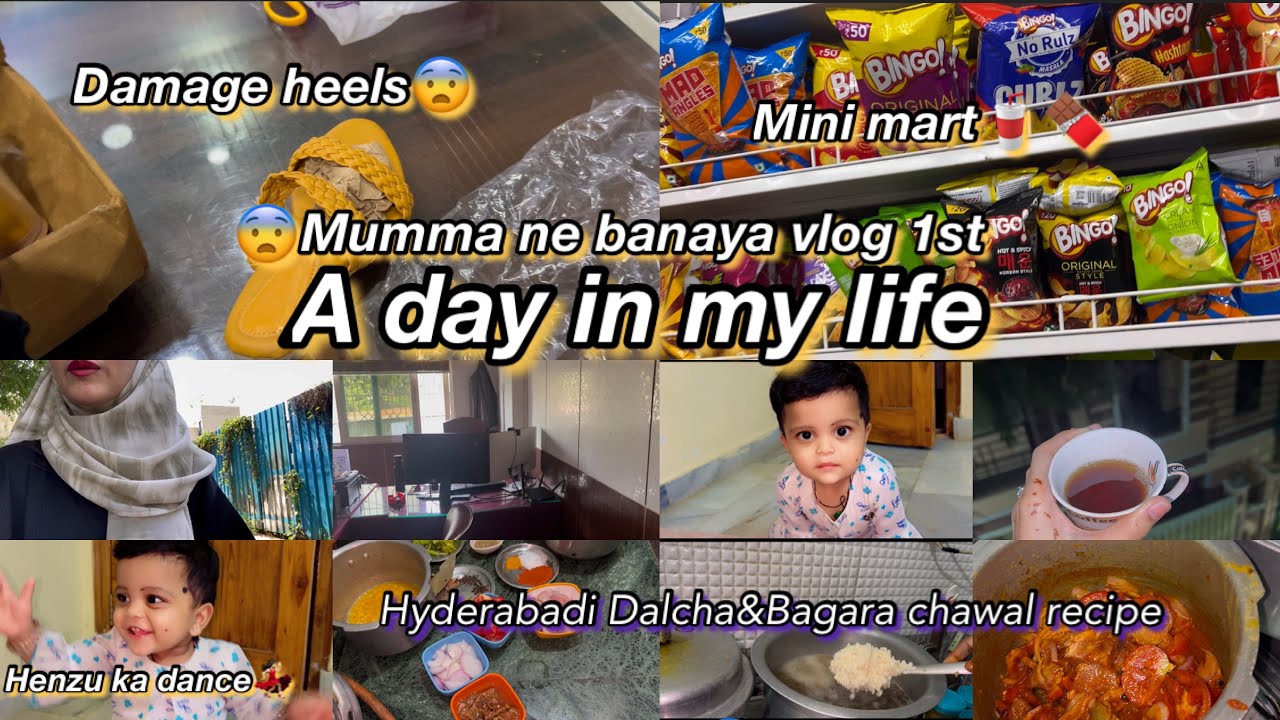 A Day in my life🌤️|Hyderabadi dalcha Bagara chawal recipe by mumma🍛😍|Heels Damage aagye😩|