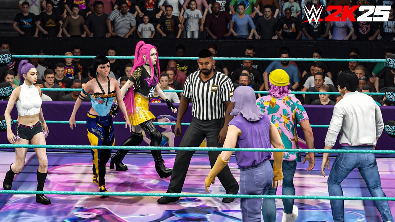 Huntrix vs Saja Boys - Rumi & Mira & Zoey vs Jinu & Mystery & Abby | K-Pop Demon Hunters WWE 2K25