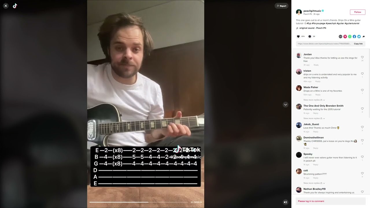 Peach Pit - Drips On a Wire (Guitar Tutorial by Chris)