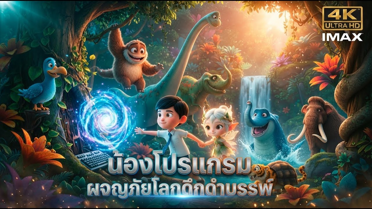 น้องโปรแกรม ผจญภัยโลกไดโนเสาร์ ดึกดำบรรพ์ | การ์ตูน & นิทาน สนุกๆ น่ารัก 4K