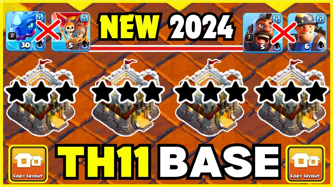 BASE TH 11 STRONGEST COPY LINK LATEST 2024 | TH11 BEST BASE | CLASH OF CLANS