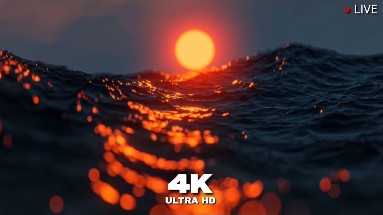 1 Hour Loop - [4K HD] - Premium Sunset At Ocean - Live Wallpaper & Screensaver