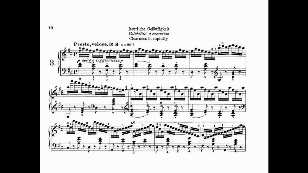 Carl Czerny - Etude №3 in D major op.740