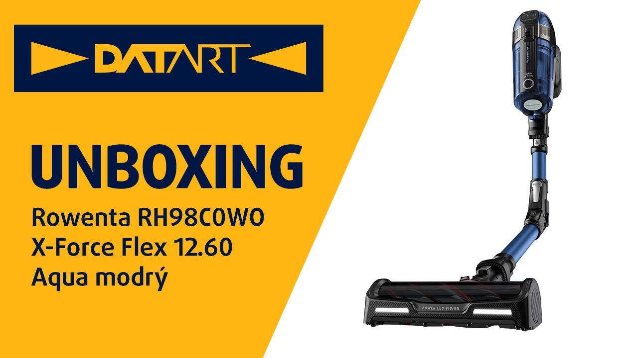 Tyčový vysavač Rowenta RH98C0WO X-Force Flex 12.60 Aqua modrý | unboxing