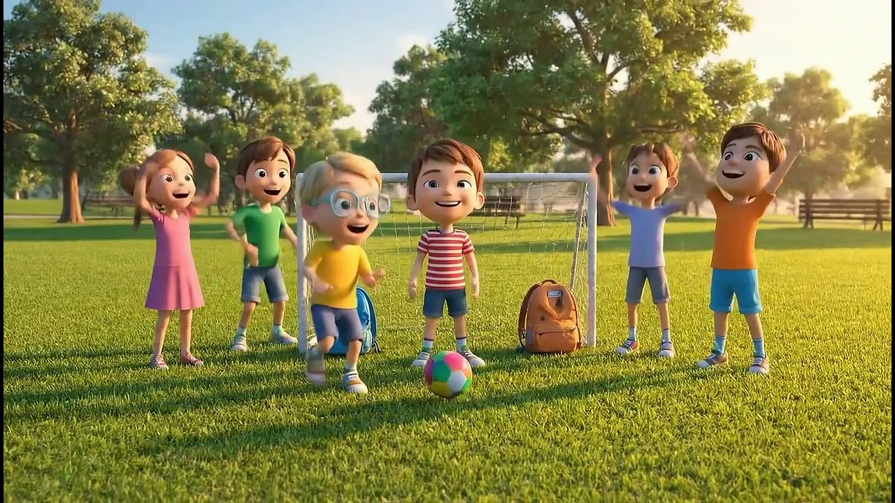 Yaii jugando al fútbol en el parque ⚽  Canción alegre 🎵  Dibujos animados 👶  Yaii Kids 🌈