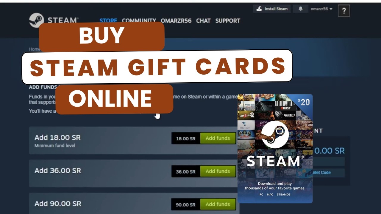 Как купить подарочные карты Steam онлайн