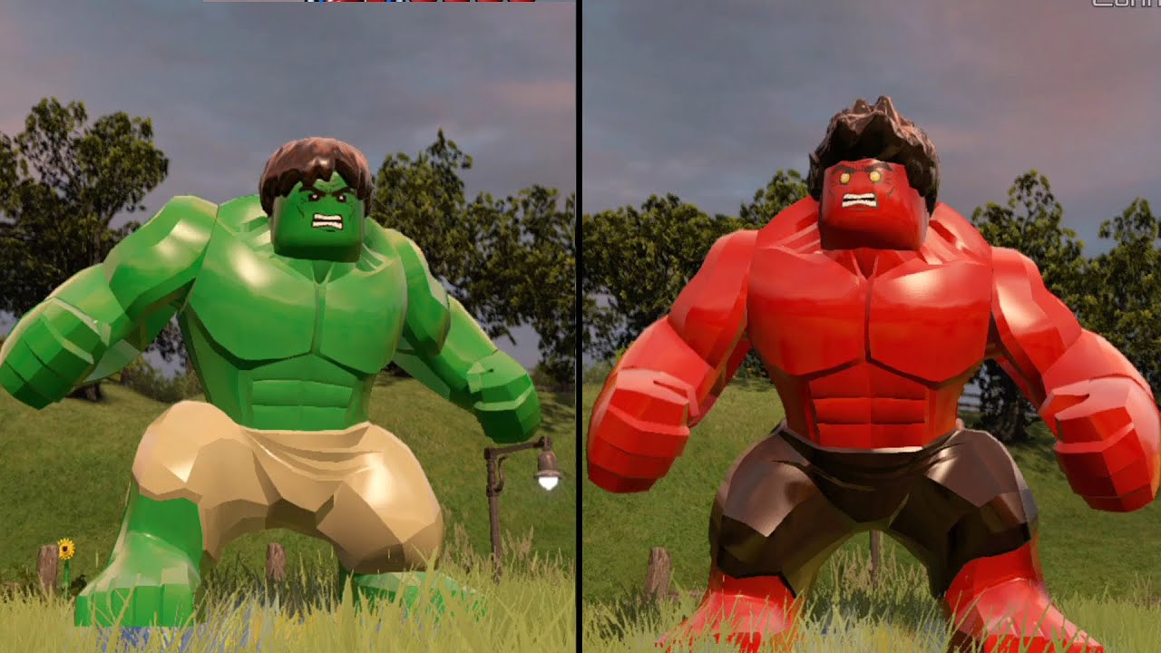 LEGO Marvel's Avengers - Green Hulk vs Red Hulk - CoOp Fight | Free Roam Gameplay [HD 1080p]