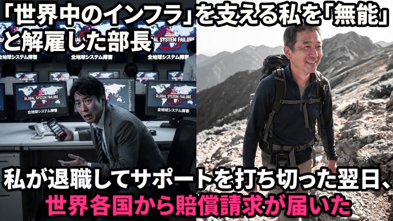 【スカッと】世界シェア100%の技術者である俺を「老害」とクビにした新部長。俺がサポートを停止した翌日、世界中のシステムがダウンして損害賠償地獄にw【感動する話】