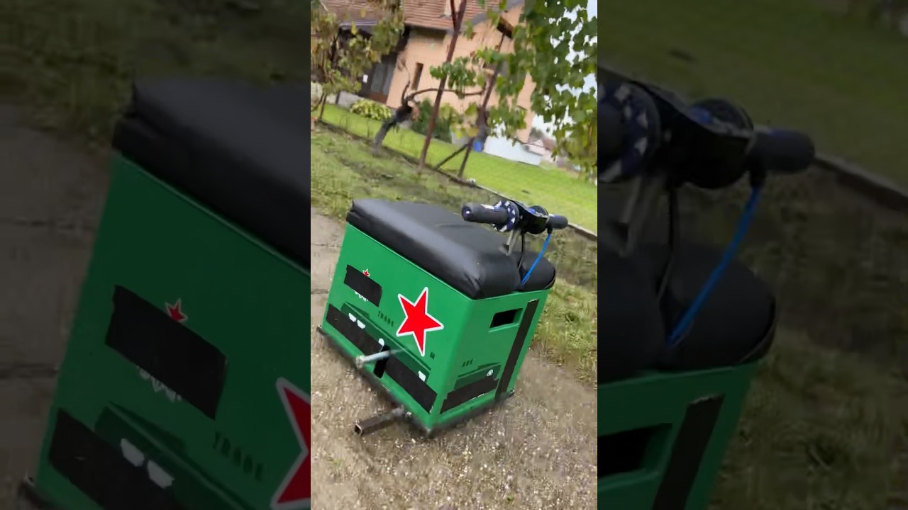 Homemade 50cc Motorized BEER CRATE !?  #beer #beerbottle #crate #motorized #gokart #motorcycle #car