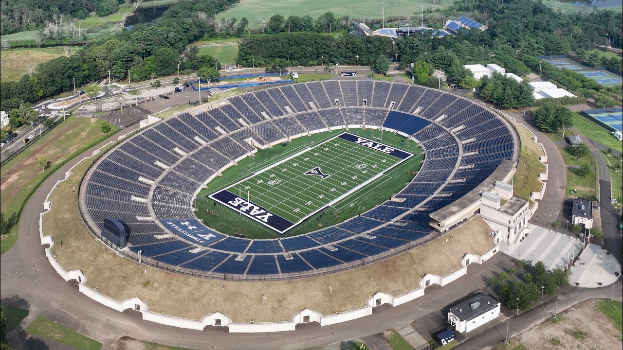 Exploring the historic Yale Bowl in Connecticut by drone