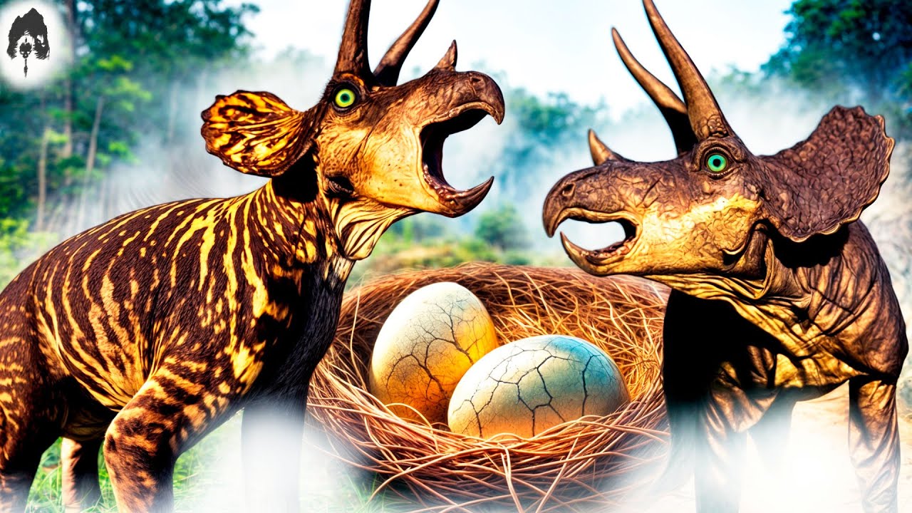 the isle - Família Triceratops! Fazendo Ninho! Cuidando do Bebê! Disputa por Território!