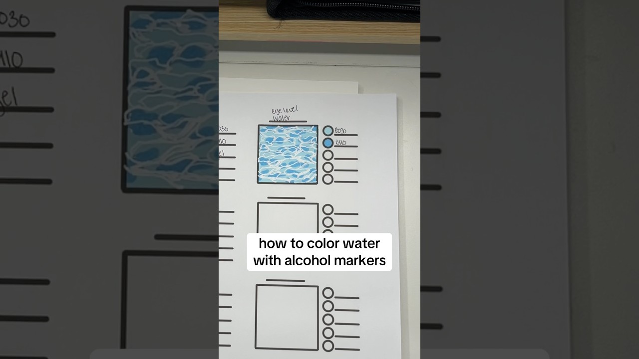 How to color water with alcohol markers 💧 coloring tutorial! #coloringtutorial #coloringtutorials