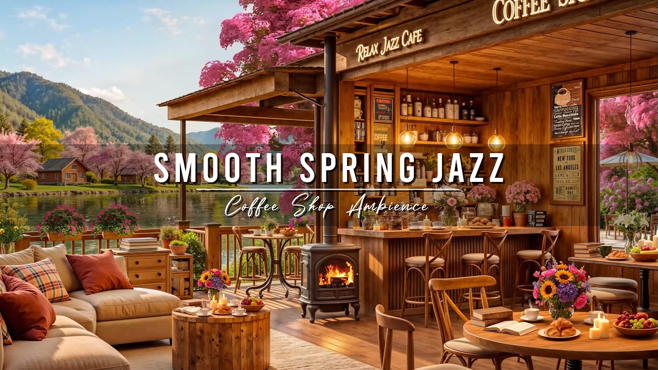 Smooth Spring Jazz Music to Study 🌸 Cozy Coffee Shop Ambience with Relaxing Jazz Instrumental Music
