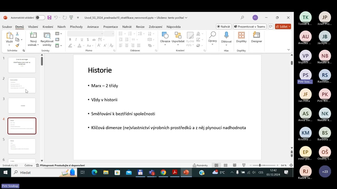 Úvod do sociologie 2024 - přednáška 10