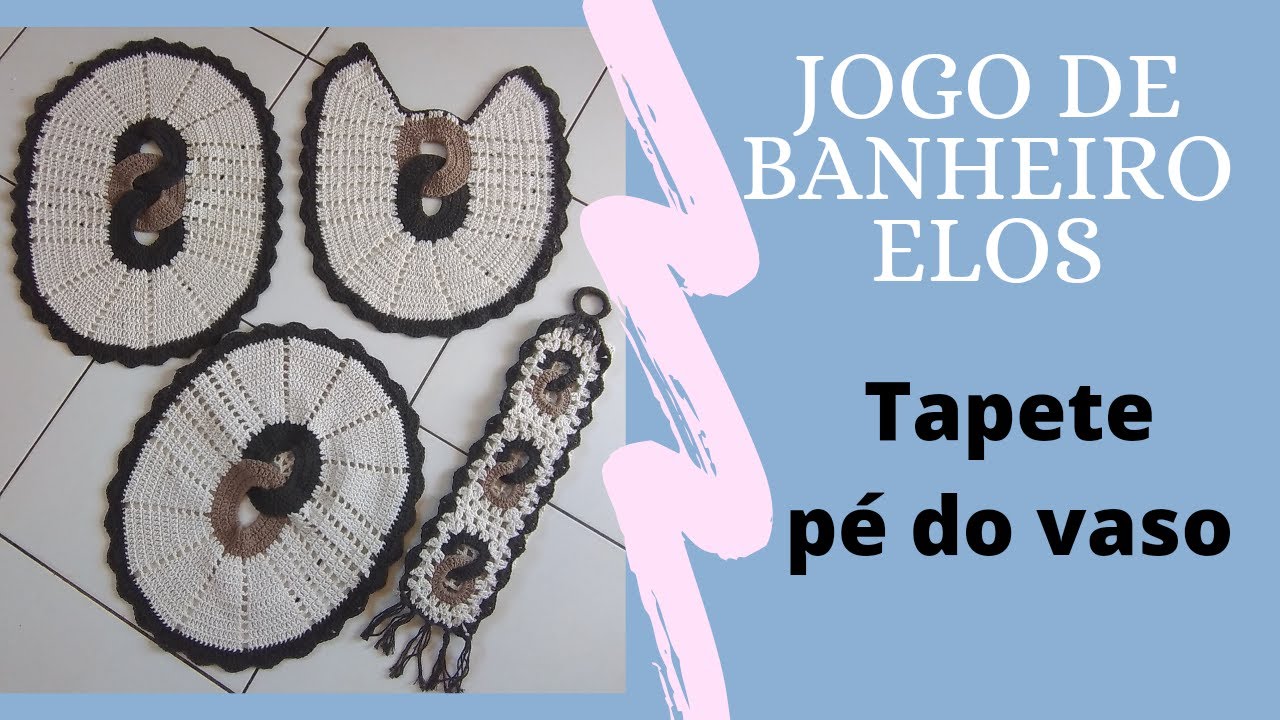 Jogo de banheiro Elos círculos, ( Tapete pé do vaso)