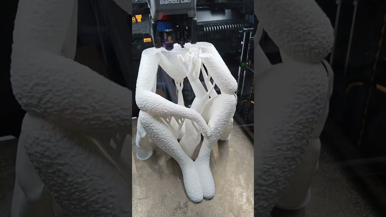 ⭕ bambu Lab H2C 3D printing large 250% scale floating statue art single color