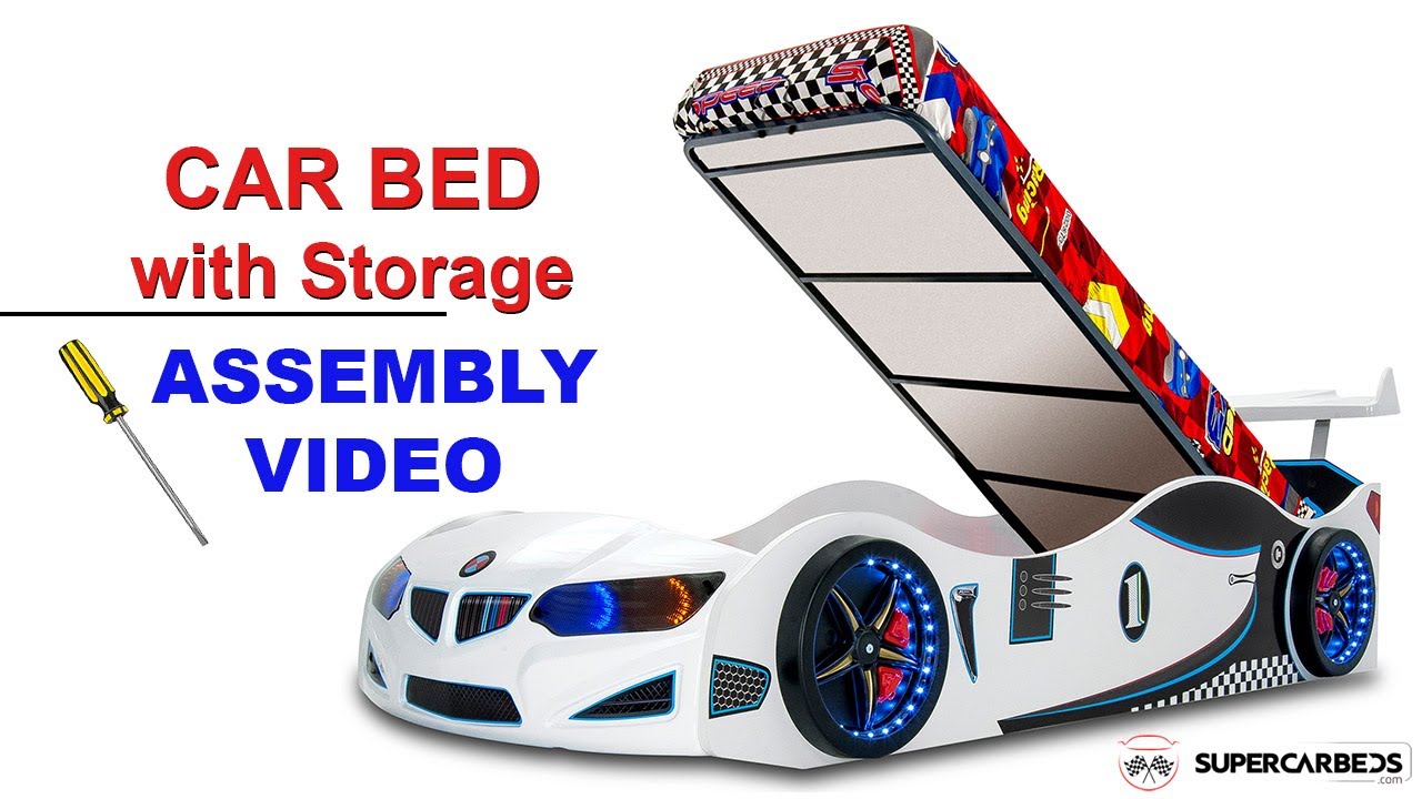 Car Bed with storage - Assembly Video - Race Car Bed