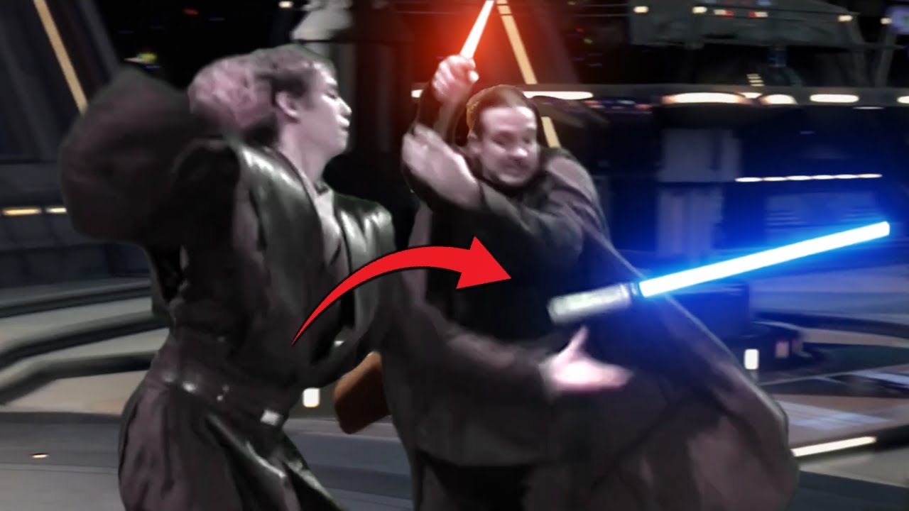 Warum wurde Anakins KRANKE Lichtschwert-Technik rausgeschnitten??