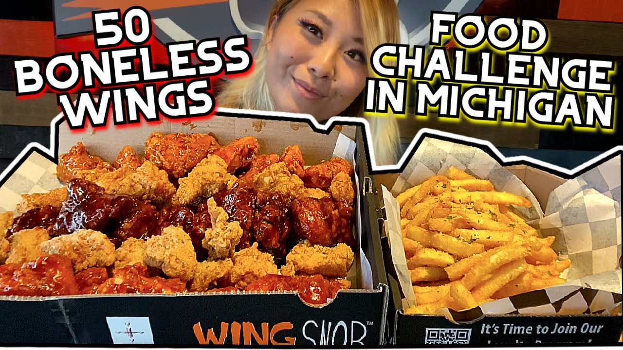 50 BONELESS WING CHALLENGES at Wing Snob in Roseville, Michigan!!! #RainaisCrazy