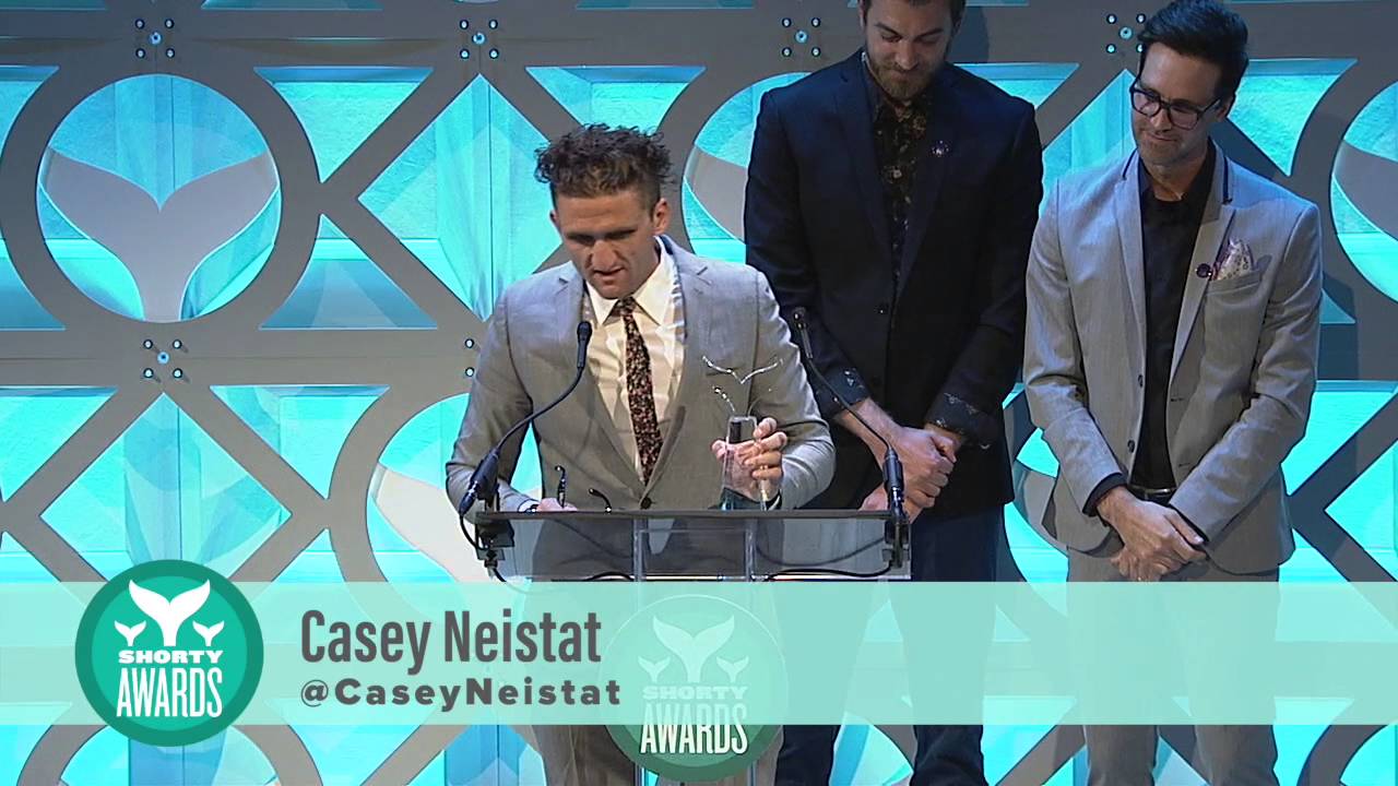 Casey Neistat accepts the Shorty Award for YouTuber of the Year