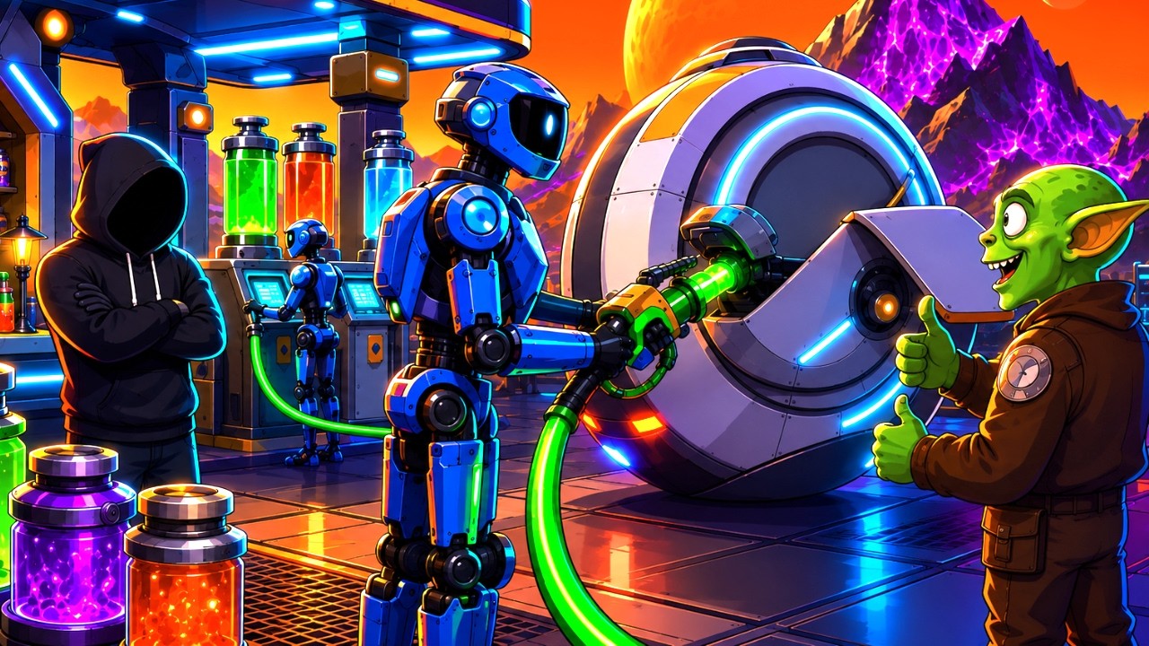 I Hired Robots & Opened A Gas Station At My Alien Market