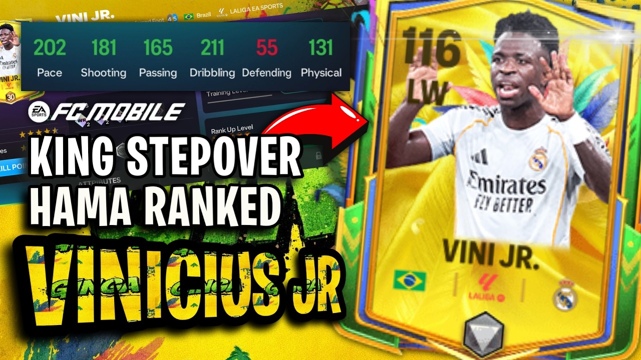 KING STEPOVER! HAMA RANKED! VINICIUS JUNIOR! LANGSUNG SAJA TEST GAMEPLAY VINICIUS JR GINGA LEVEL MAX