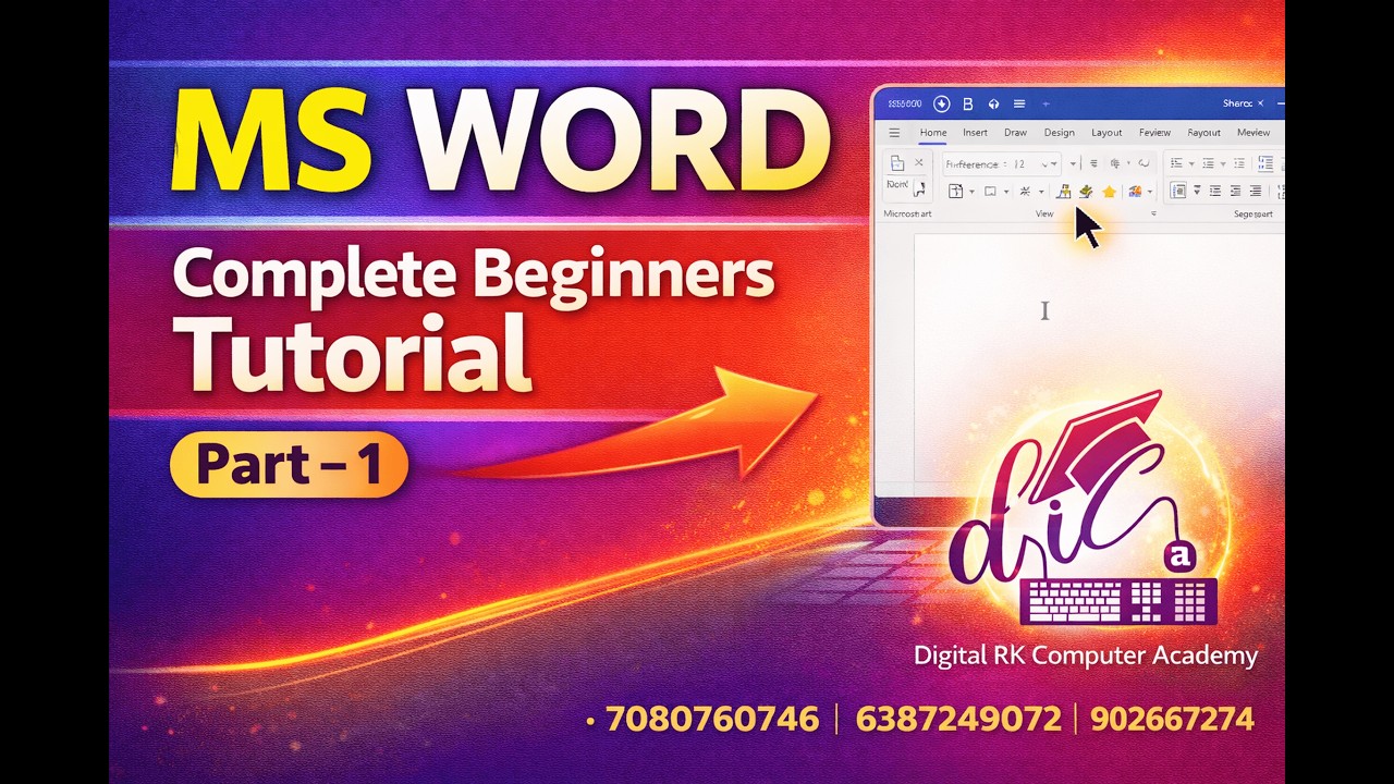 MS Word Tutorial for Beginners | MS Word Basic Introduction | Part – 1