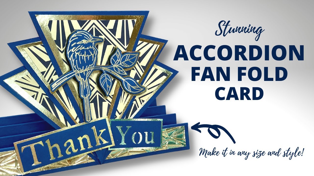 Beautiful Accordion FAN FOLD Card | NO DIES NEEDED!!!