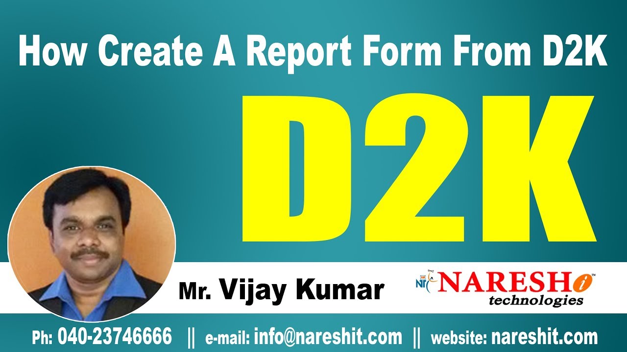 How Create A Report Form From D2K? | D2K Forms and Reports Tutorial | Mr. Vijay Kumar