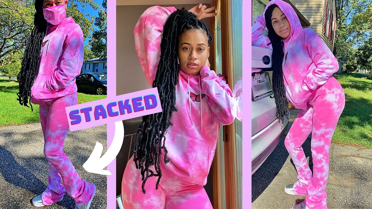 DIY STACKED TIE DYE SWEATSUIT SET WITH RIT DYE | NO SEWING MACHINE