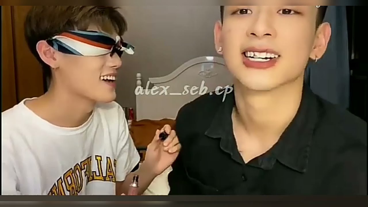 [ENG SUB] Blind fold makeup challenge Alex and seb | gay couple
