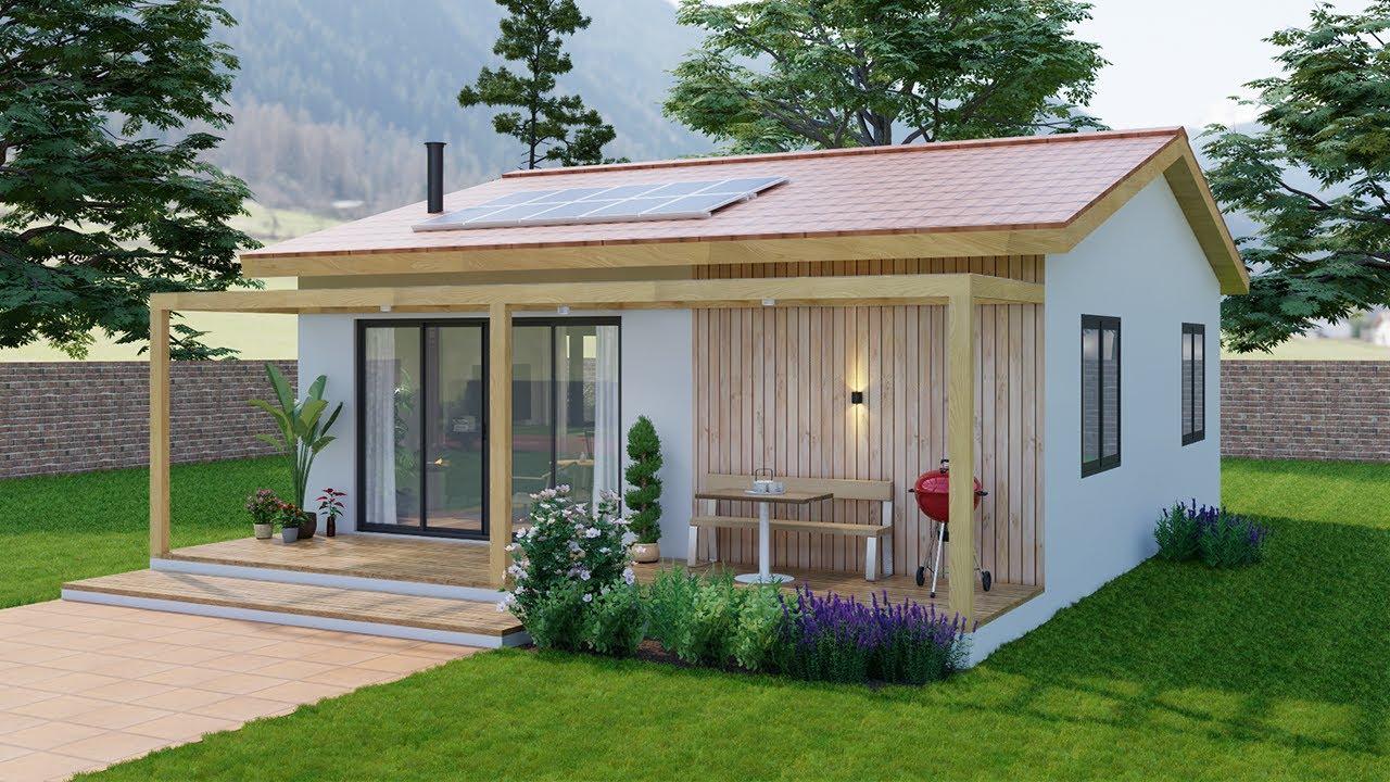 26'x30' (8x9 Meters) 2-Bedroom Small Modern Farmhouse | Eco-Friendly Cottage