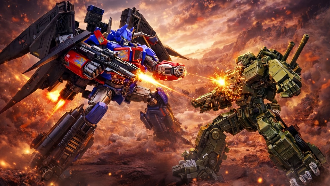 OPTIMUS PRIME Jet Power Combine VS DECEPTICON BRAWL!! ANIMASI ADEGAN PERTARUNGAN TRANSFORMERS